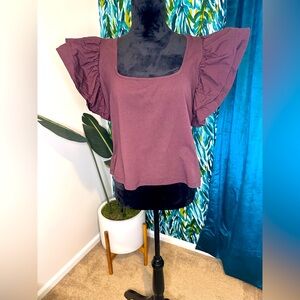 Women's Ruffled Sleeve Top